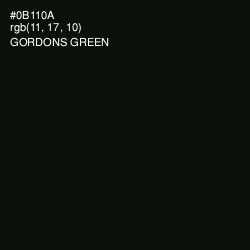 #0B110A - Gordons Green Color Image